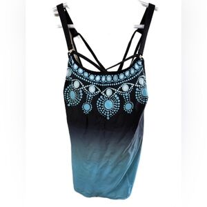 Elegant Black and Blue Women's Top